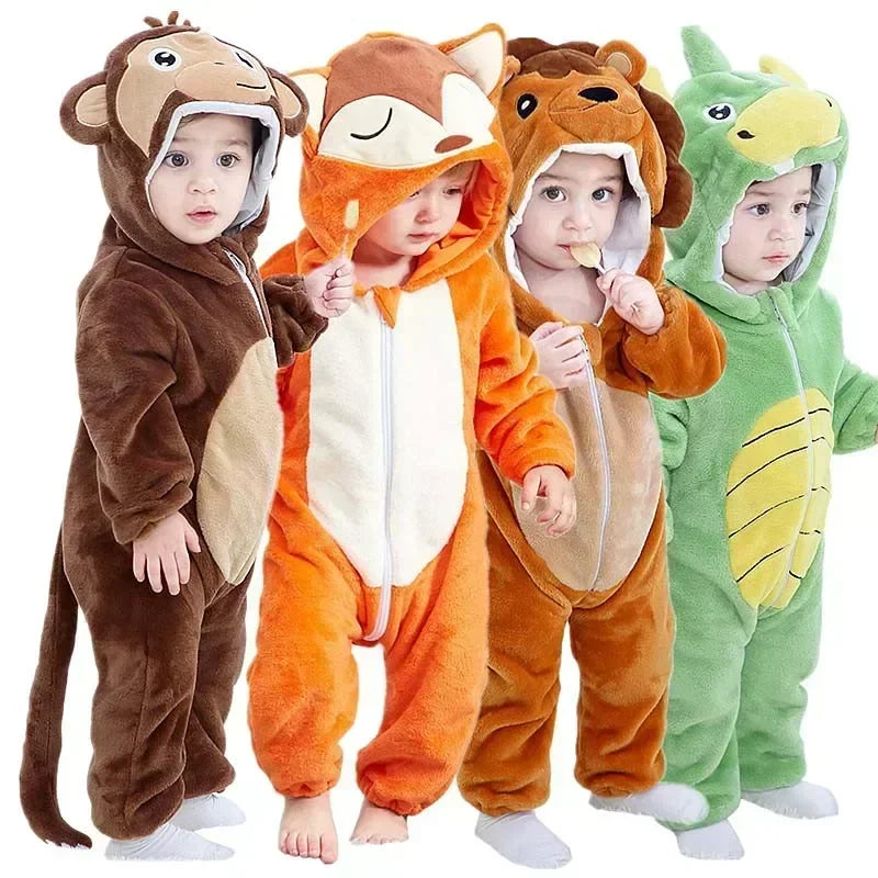 Conjuntos de Bebé con Forma de Animales - Estilo y Comodidad - Pijamas acogedores con capuchas de fantasía para niños y bebés