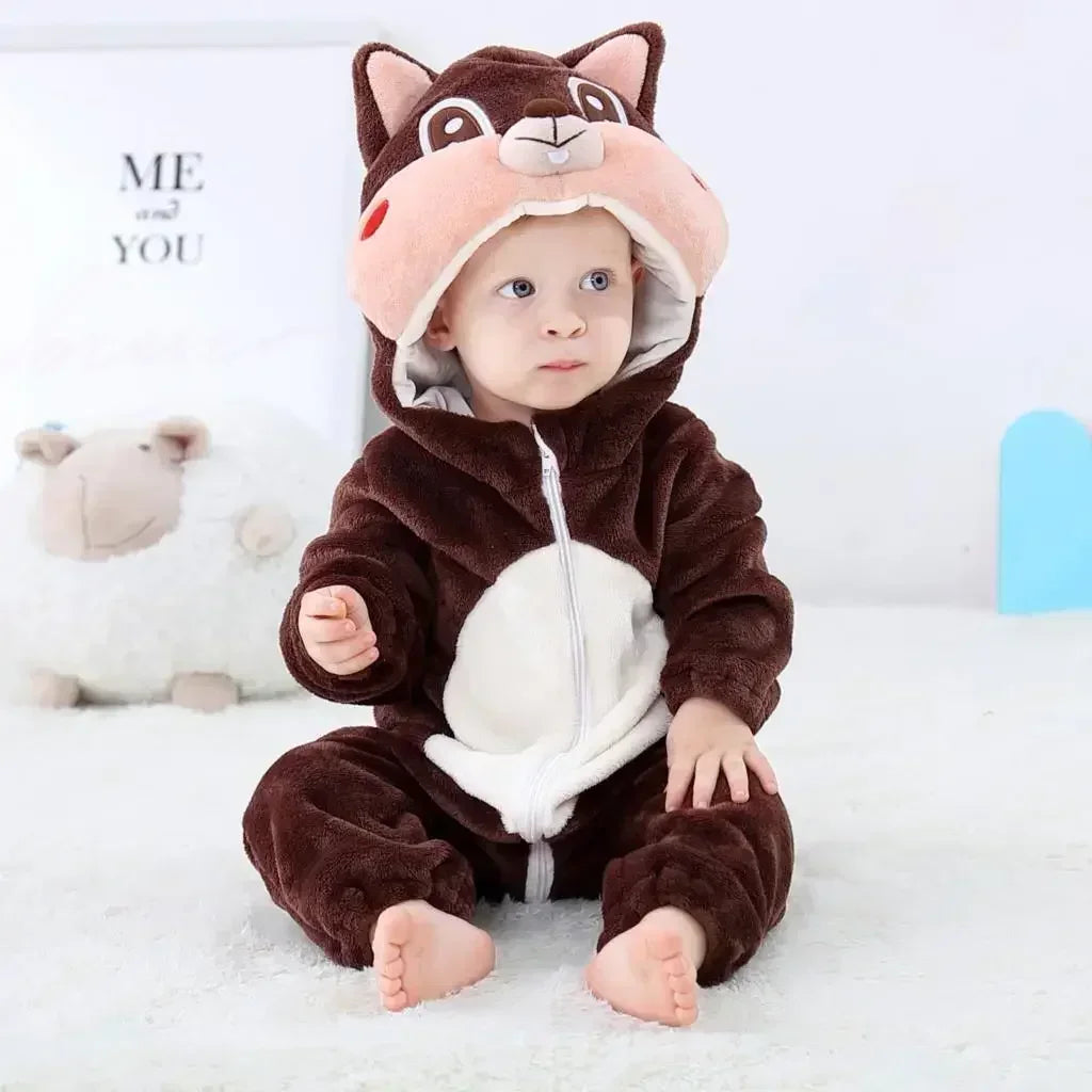 Conjuntos de Bebé con Forma de Animales - Estilo y Comodidad - Pijamas acogedores con capuchas de fantasía para niños y bebés